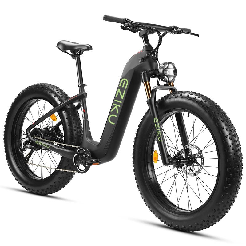 Eziku 1000W Electric Mountain Bike for Adults 20Ah Samsung Removable Battery Fat Tire with Oil Forks Electric Fat Bike for Men