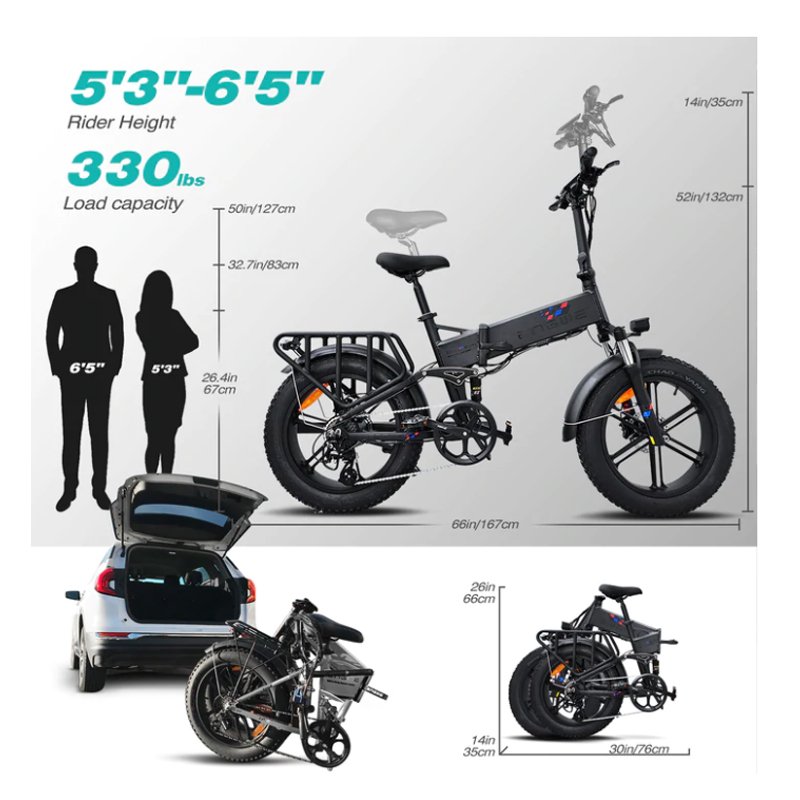 EU Stock ENGWE ENGINE X Electric Bike 48V 13Ah Foldable EV Bicycle 250W Electric City Bike