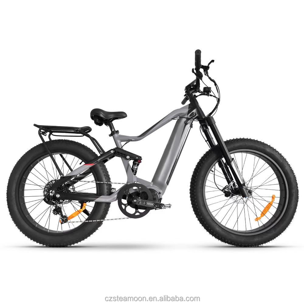 2024 bafang motor full suspension 48v 750w 1000 watt mid drive e bike fat type ebike 26inch fat tire electric bicycle bike