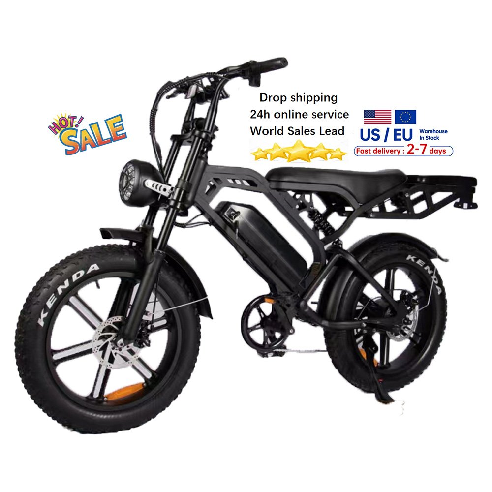 E bike EU warehouse V20 Pro fatbike 20*4 inch 2 seat electric mountain bike off road bicycle electric bicycle ebike