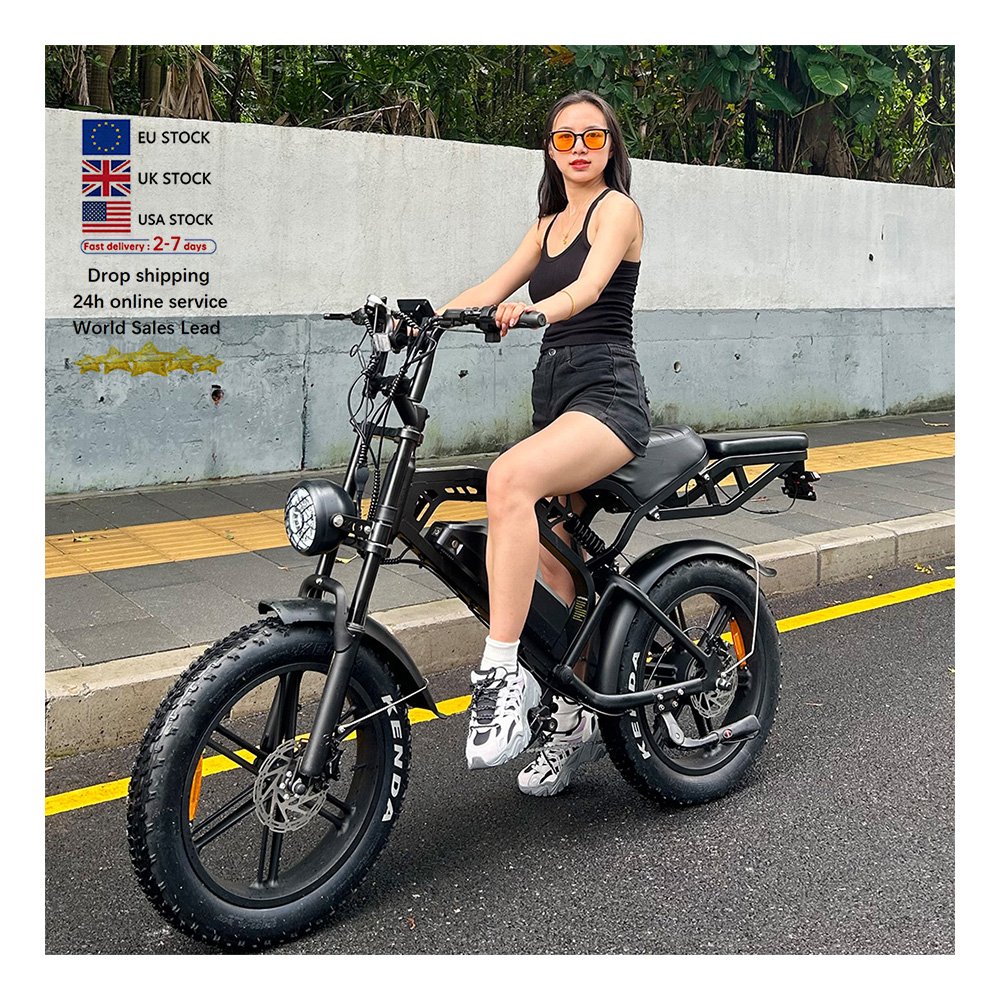 E bike EU warehouse V20 Pro fatbike 20*4 inch 2 seat electric mountain bike off road bicycle electric bicycle ebike