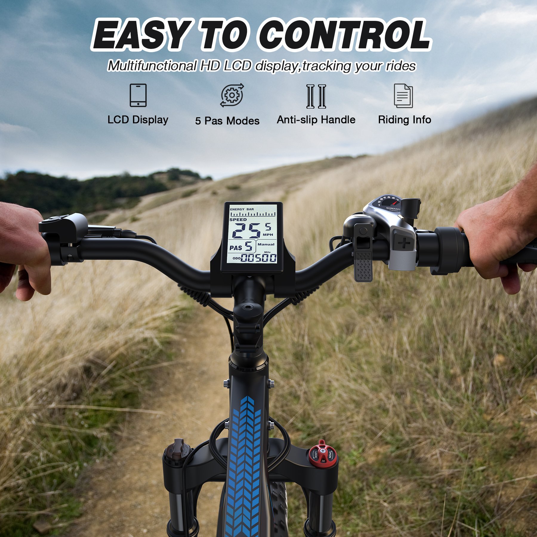 High Quality Canada Warehouse Electric Mountain Bike 48V 500W Brushless Snow Bike 26" Fat Tire 48V 13AH Long Range Ebike