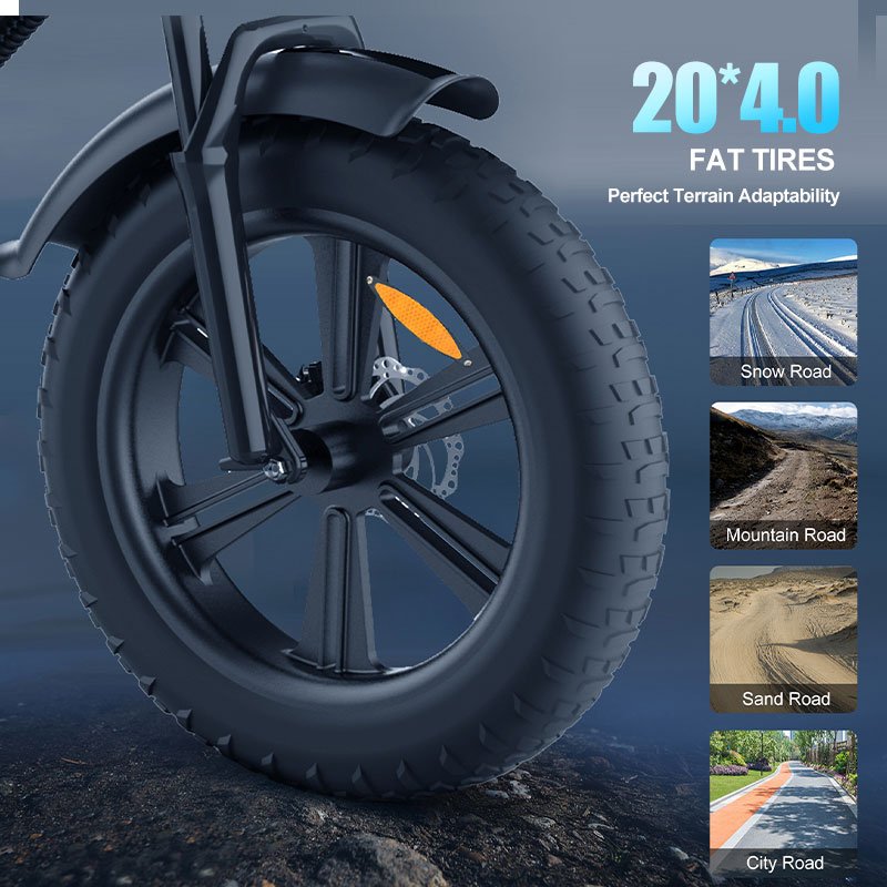 MZ-19 Wholesale 20 Inch Full Suspension 750W 1000W E Bike Mountain Road E-Bike Electric Fat Tire Bike For Adults