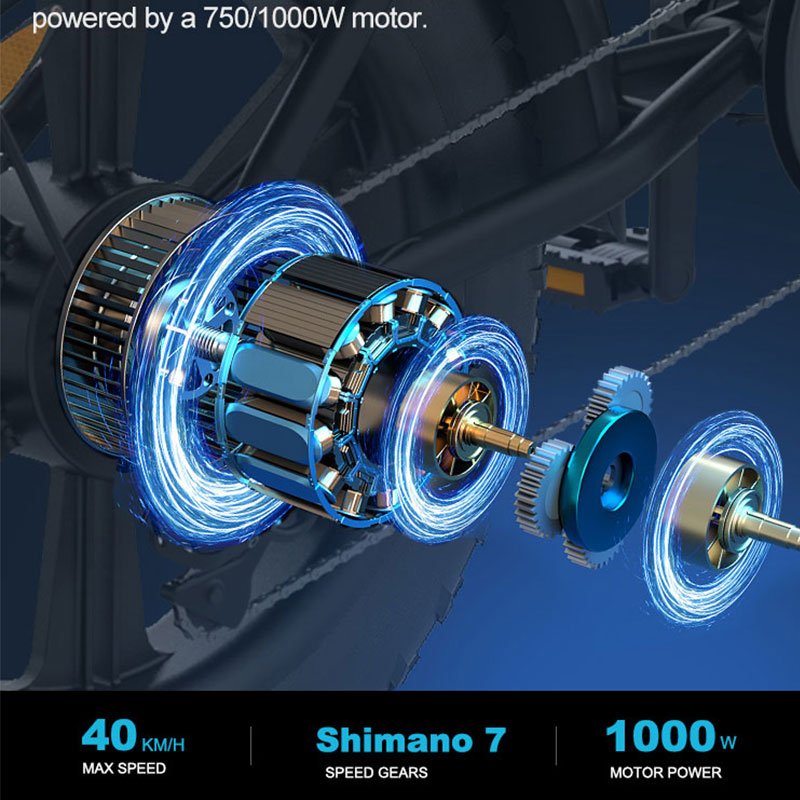 MZ-19 Wholesale 20 Inch Full Suspension 750W 1000W E Bike Mountain Road E-Bike Electric Fat Tire Bike For Adults