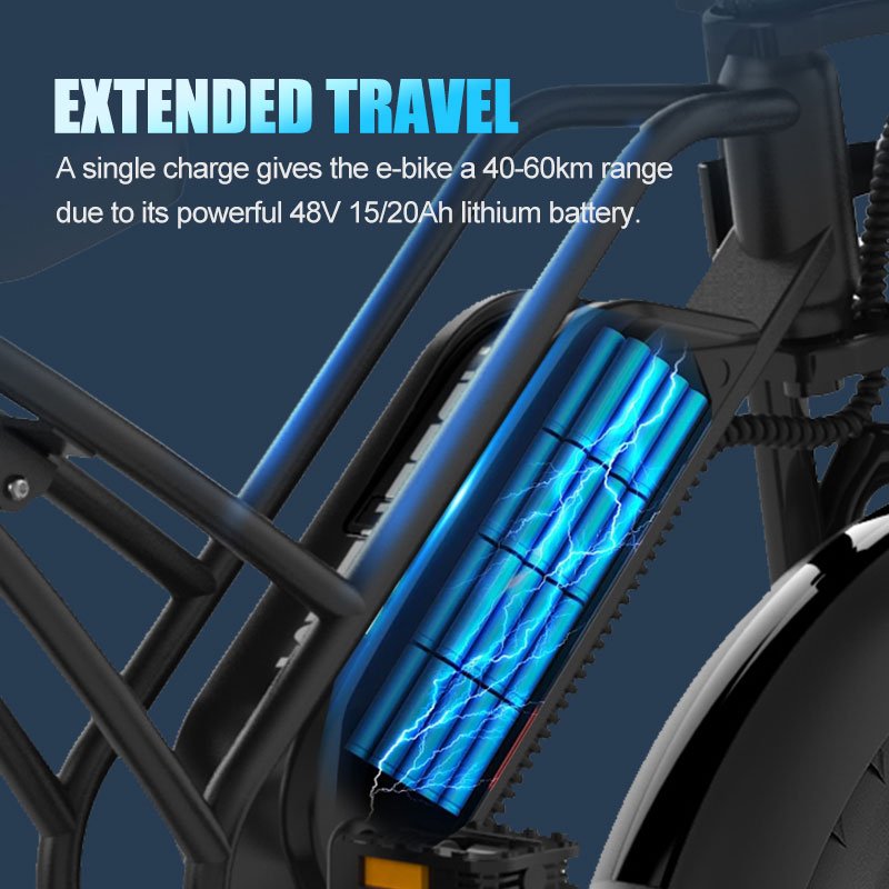 MZ-19 Wholesale 20 Inch Full Suspension 750W 1000W E Bike Mountain Road E-Bike Electric Fat Tire Bike For Adults