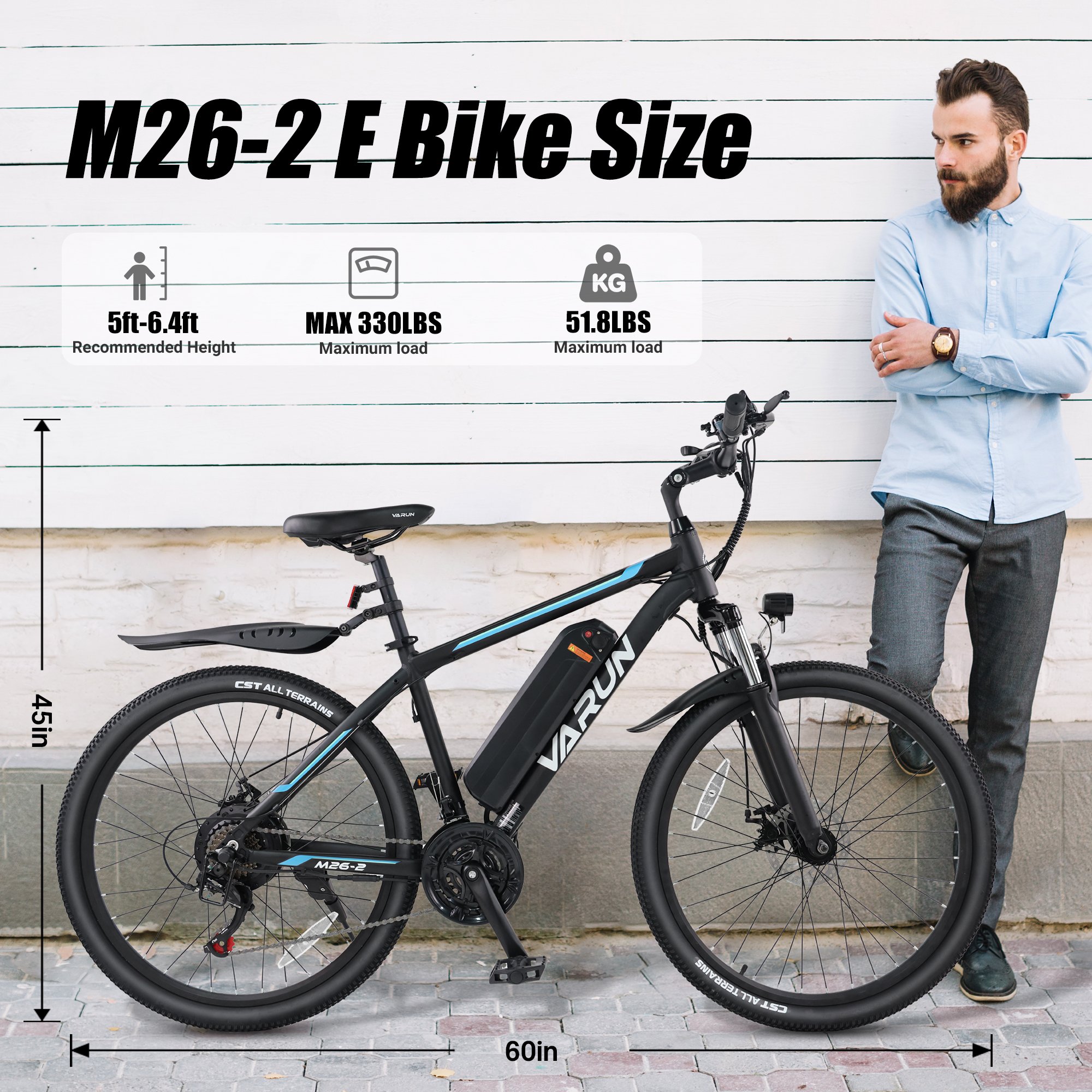 VARUN USA Stock Warehouse Drop Warehouse Ebike for Adults 500W Electric Mountain Bike 48V 7.8AH Brand MTB City E Bicycle