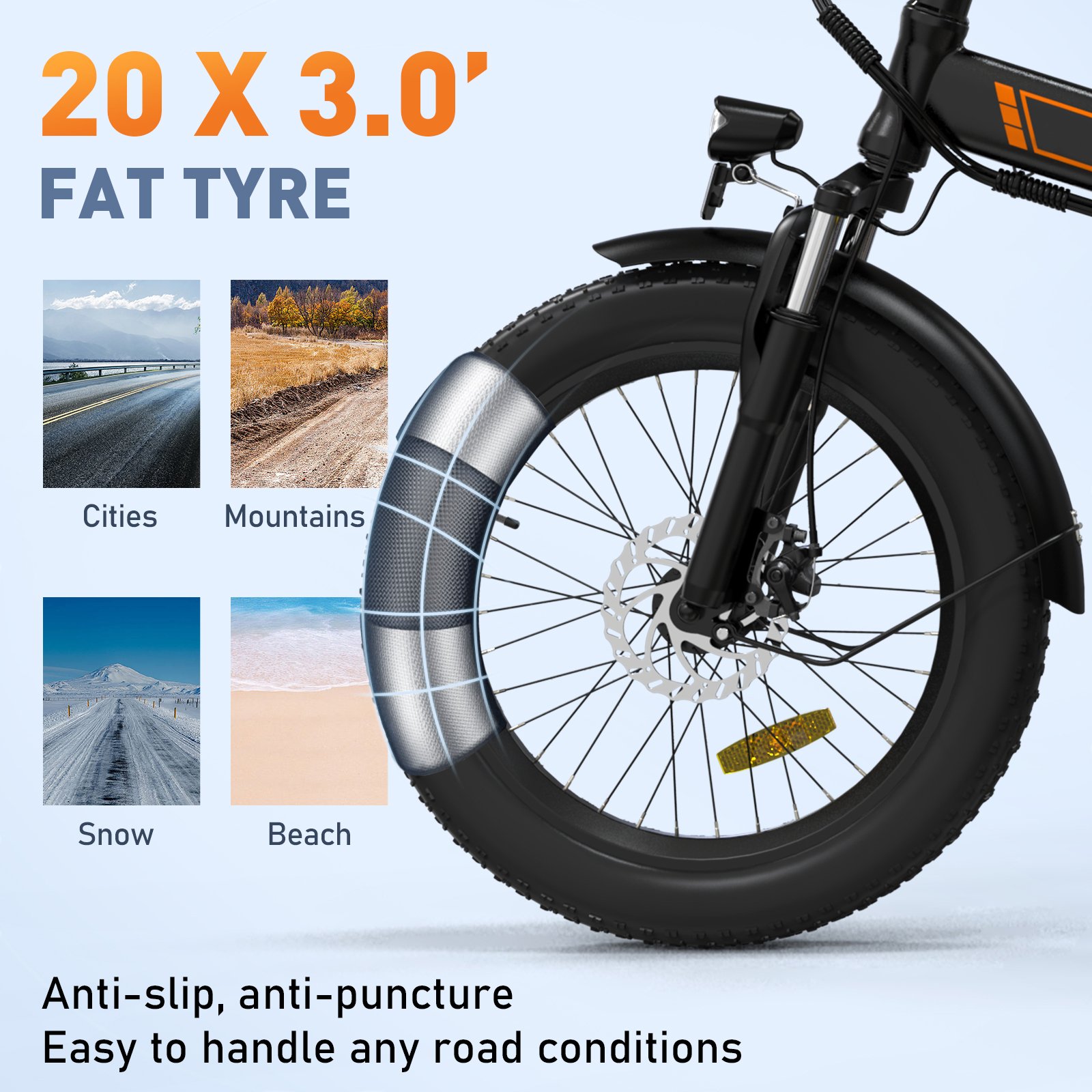 2024 New Style 350W 20" x 3.0 Fat Tire Electric Bike 36V 11.2AH E Mountain Bike Fast for Adults