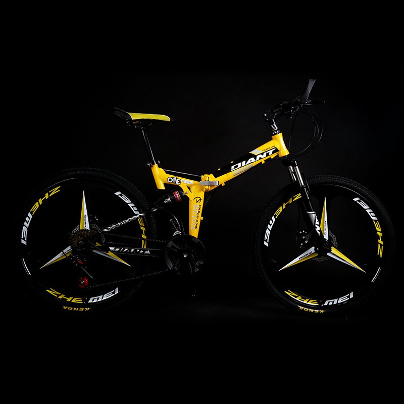 26 inch shock absorber disc brake with soft tail integrated wheel variable speed folding mountain bike