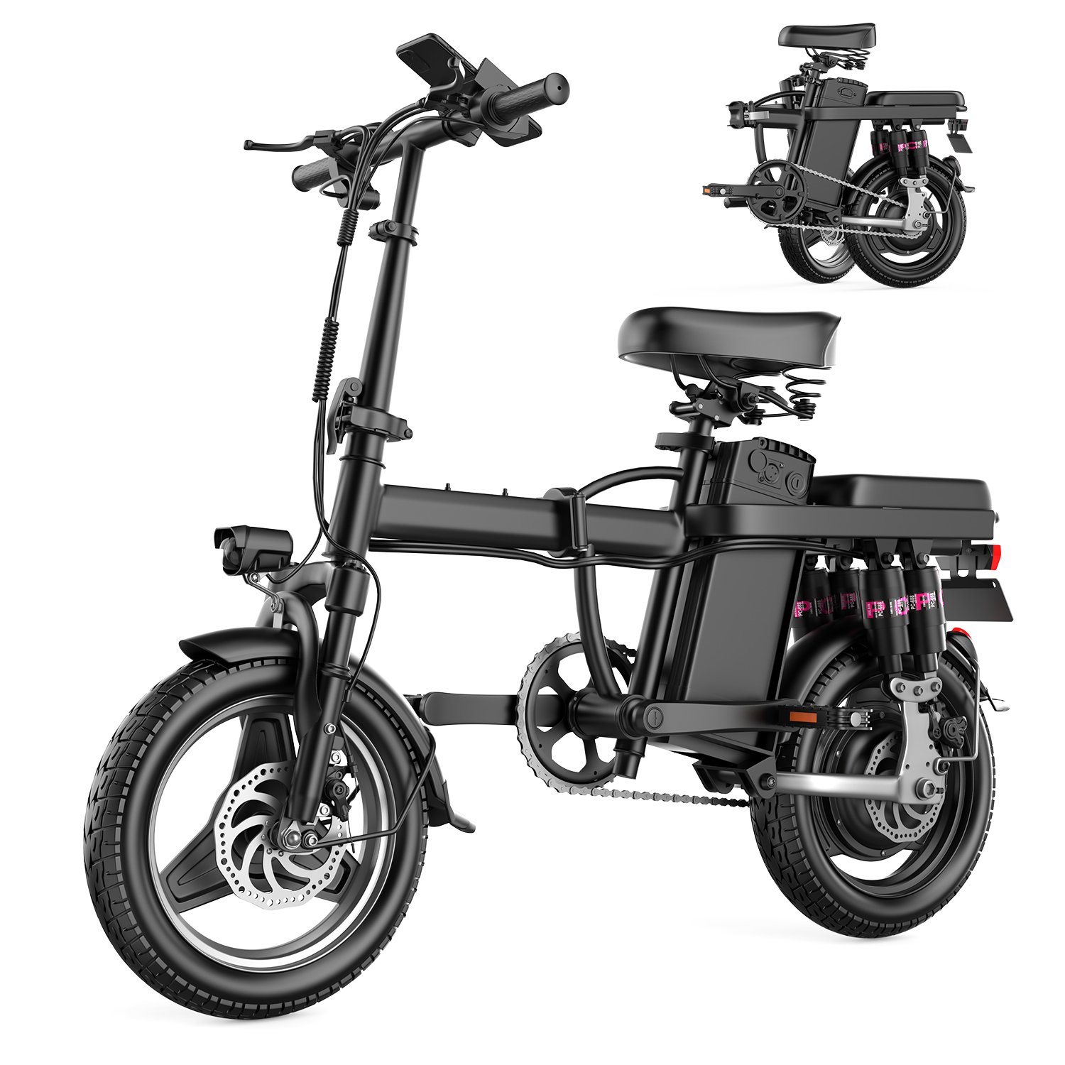 500W 45KM/h Folding Electric City Bike Shock Absorption Adult All Terrain Mountain Fat Tire Bike Model All Terrain Mountain Bike