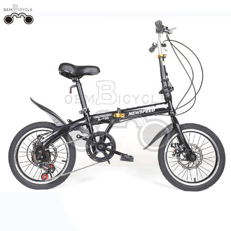 oembicycle foldable bicycle manufacture cheap black white 6 speed wheel size 20 inch folding bike