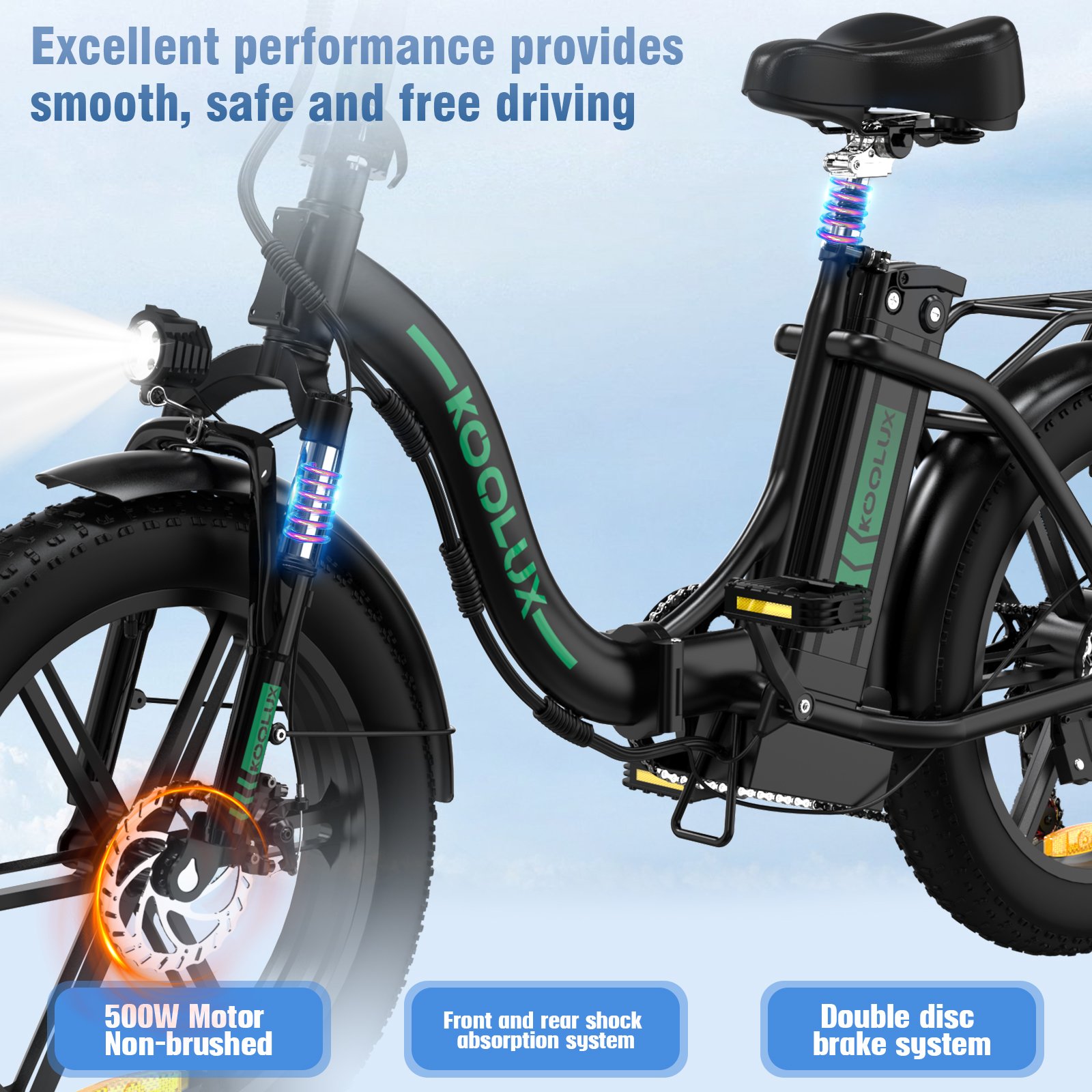 EU Warehouse BK6S 20*4 Inch Electric City Folding Bike 48 V 15Ah Removable Battery 7 Gears Off-Road Mountain E-Bike Men Women