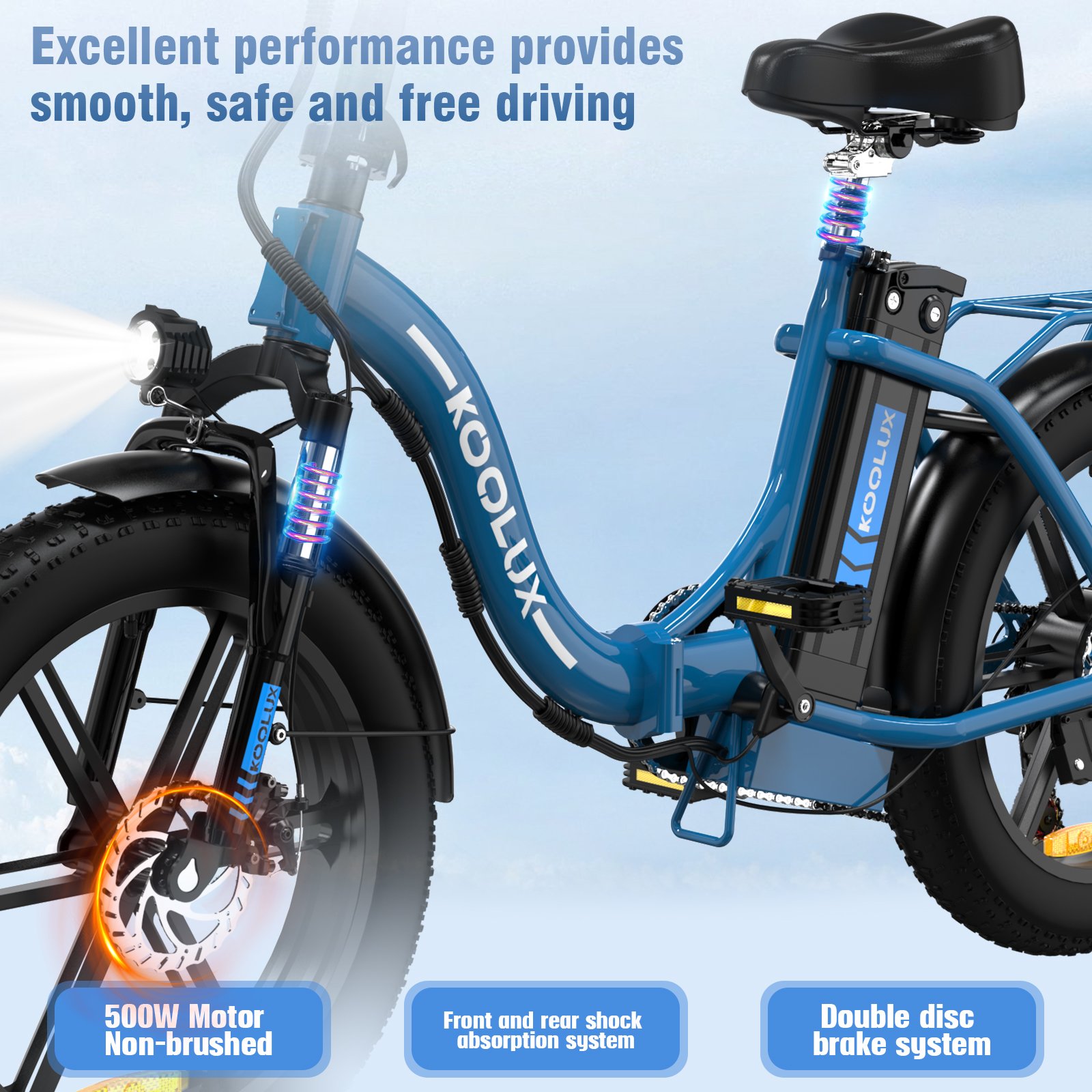 EU Warehouse BK6S 20*4 Inch Electric City Folding Bike 48 V 15Ah Removable Battery 7 Gears Off-Road Mountain E-Bike Men Women