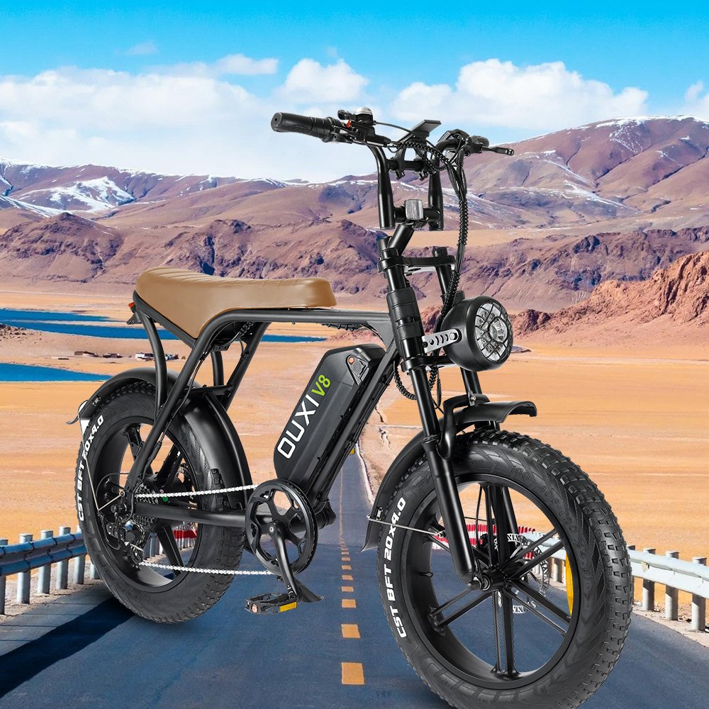 OUXI V8 20 inch Electric Fat Bike 500W full suspension snow beach electric mountain bike fat tire ebike