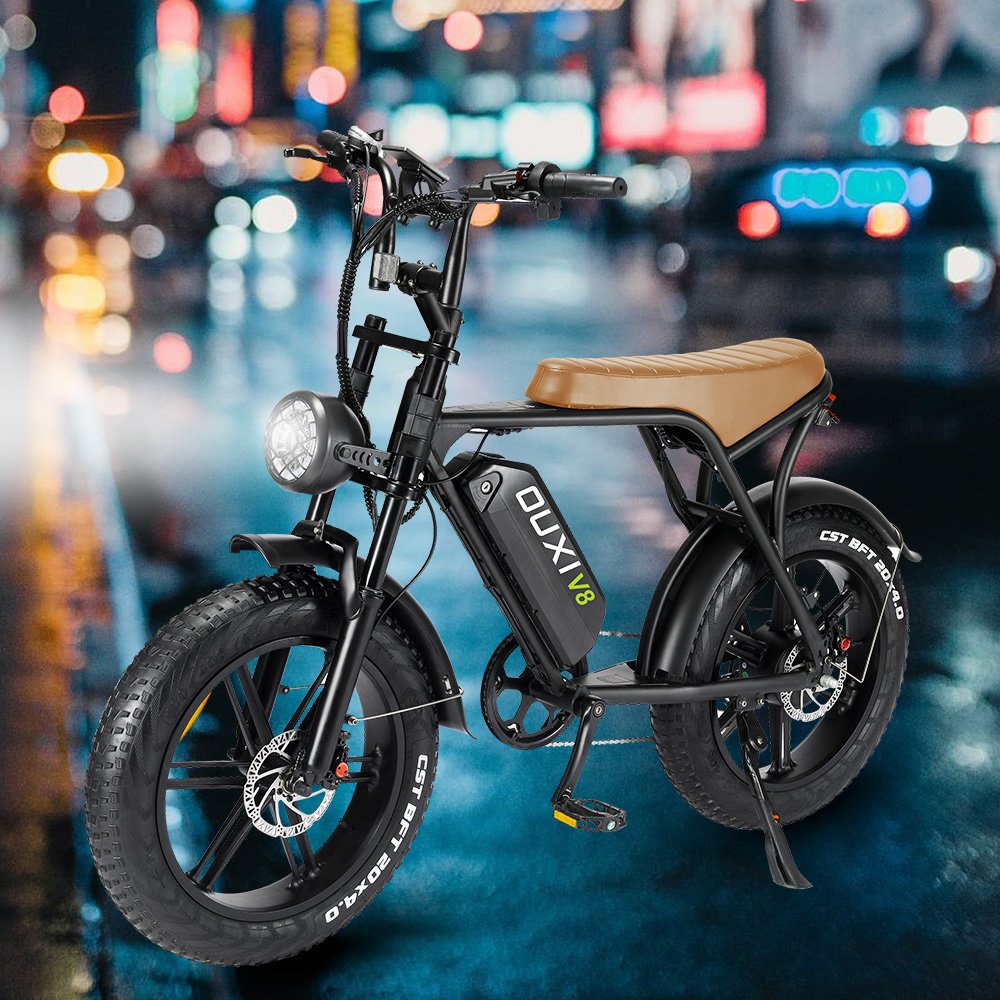 OUXI V8 20 inch Electric Fat Bike 500W full suspension snow beach electric mountain bike fat tire ebike