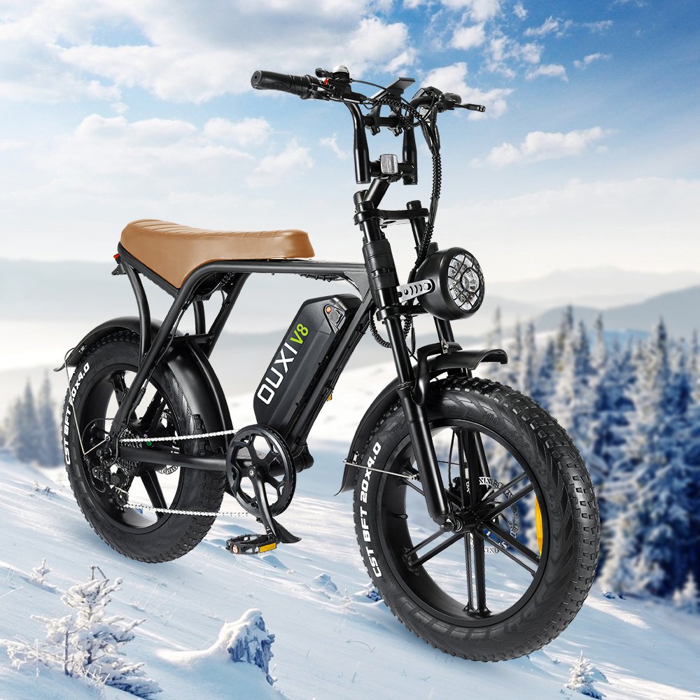 OUXI V8 20 inch Electric Fat Bike 500W full suspension snow beach electric mountain bike fat tire ebike