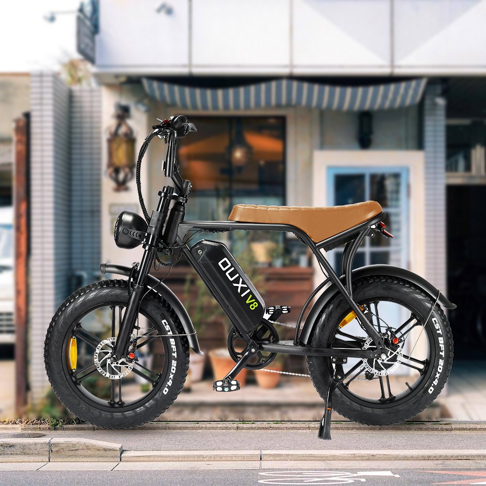 OUXI V8 20 inch Electric Fat Bike 500W full suspension snow beach electric mountain bike fat tire ebike