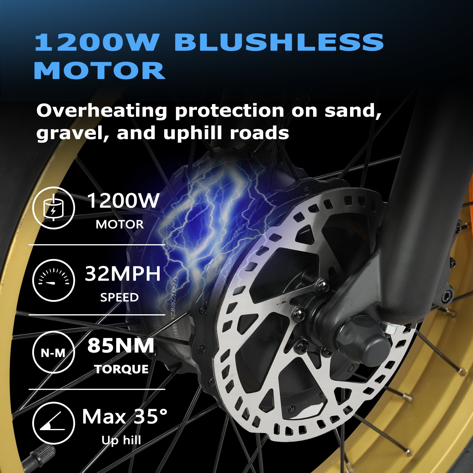 US Warehouse Ready Stock 1200W Electric Mountain Bike 26inch Offroad E-bike 60km/h Urban Electric Bicycle 20AH Adult Fatbike 48V