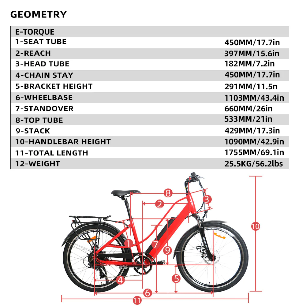 BTN E-TORQUE 36V 350W Drop shipping Rated Power Electric City Bike Step-Thru Bike