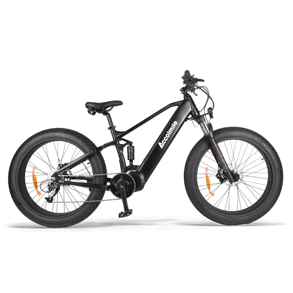 Accolmile chinese 26 inch 48v 1000 watt full suspension mountain electric bike Bafang mid drive motor emtb 1000w