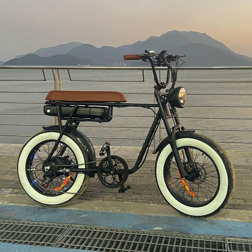 Fast Delivery E-bike Vintage 20'' Fat Tire Mountain Bike Two Seat Electric Fatbike High Power Off Rode Electric Bicycle