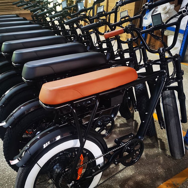 Fast Delivery E-bike Vintage 20'' Fat Tire Mountain Bike Two Seat Electric Fatbike High Power Off Rode Electric Bicycle