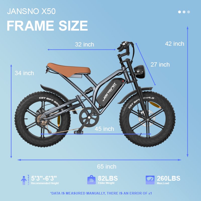 Dropshipping USA EU warehouse JANSNO X50 48V 15Ah electric Bicycle 750W 25KM/H Fat tire Mountain electric Bike