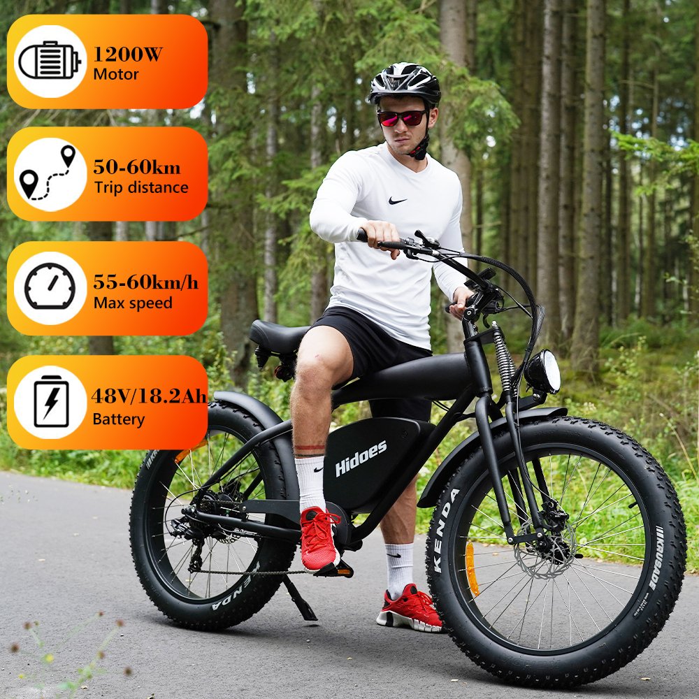 Hidoes B3 Urban 26-Inch Electric City Bike Drop Shipping 48V 1200W Power Lithium Battery 7 Speed Gears