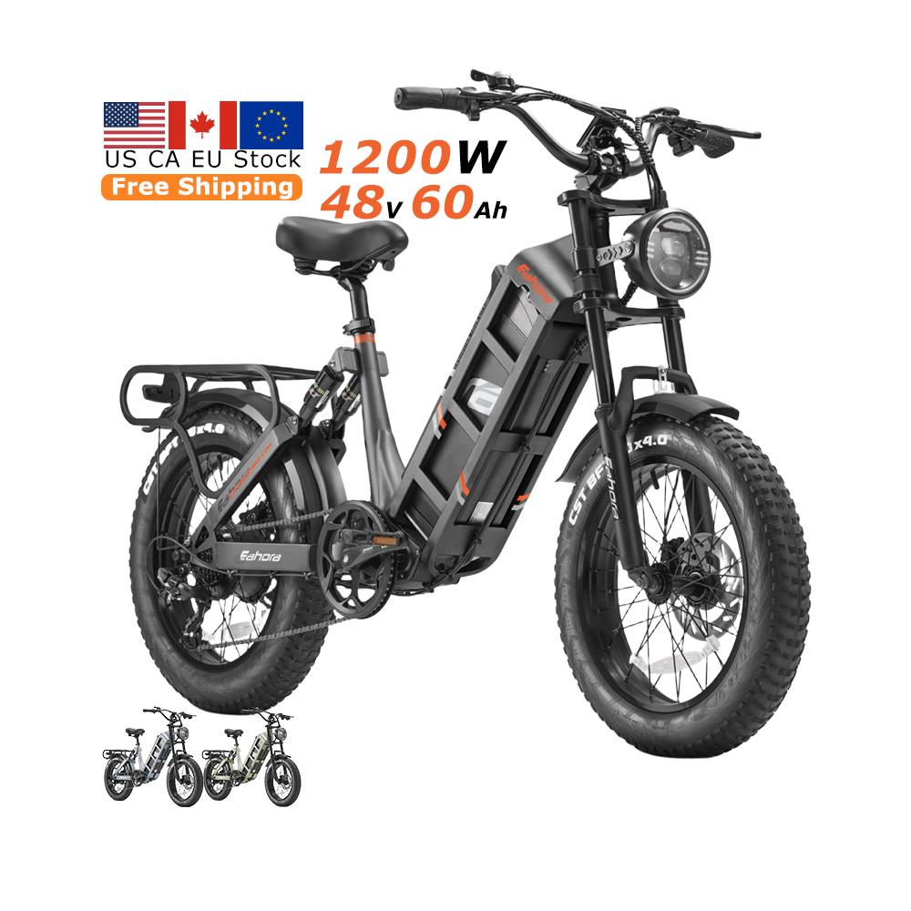 Eahora Juliet 2024 Upgraded Electric Bike 110-120miles on one charge.1000W Brushless motor 48V 60Ah Battery 20"x4.0" Tire