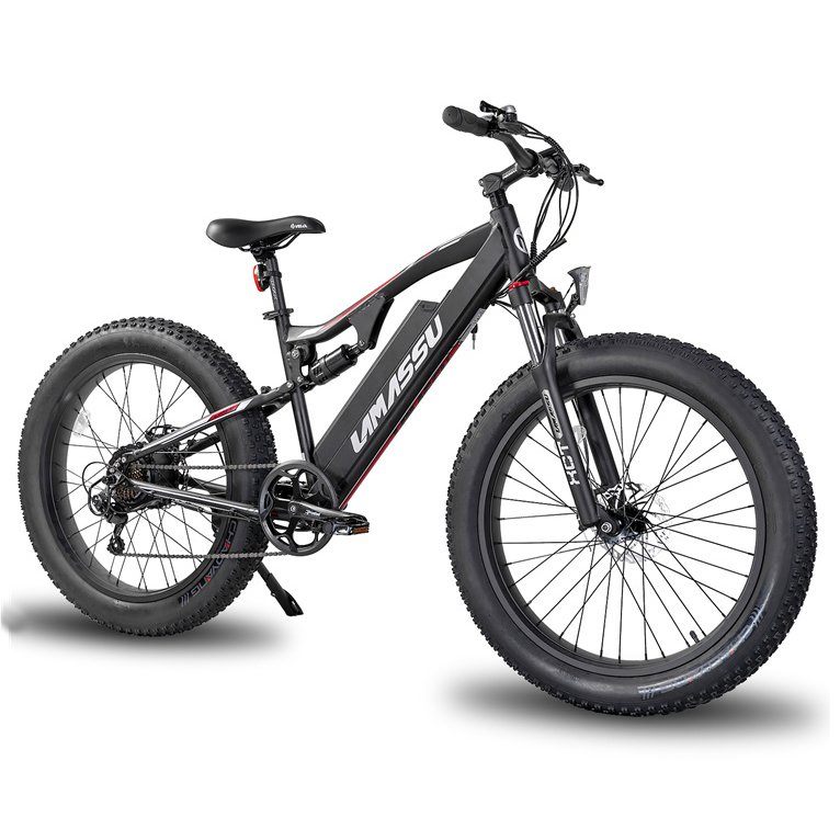 LAMASSU most powerful electric bicycle fat tire 500w 250w 26inch electric full suspension mountain bike