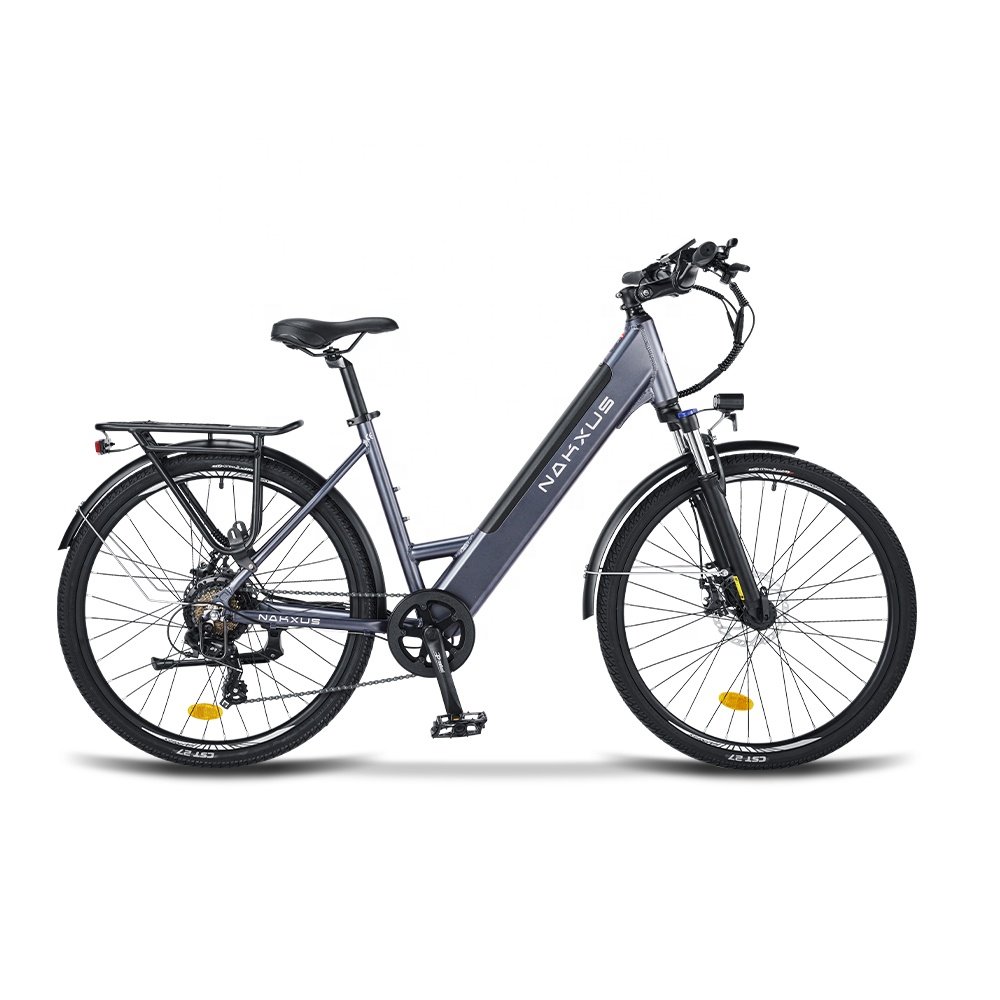 NAKXUS 27M201 Electric City Bike 350W 48V 10.4Ah 100km Range Aluminum Central Motor Hydraulic Damping Electronic Sensor Lithium