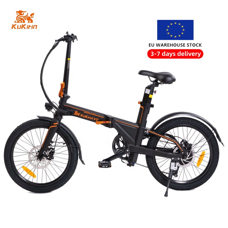 Eu Stock 2023 New 20 Inch Folding Electric Bike 36v 250w 25km/h Electric Bicycle Outdoor E Bike Kukirin V2