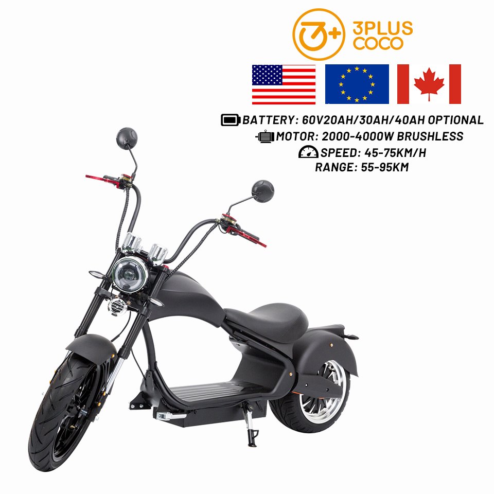 Electric Motorcycle Quiet Fast Speed 45MPH 4000W E Chopper Adult Scooters City Bike