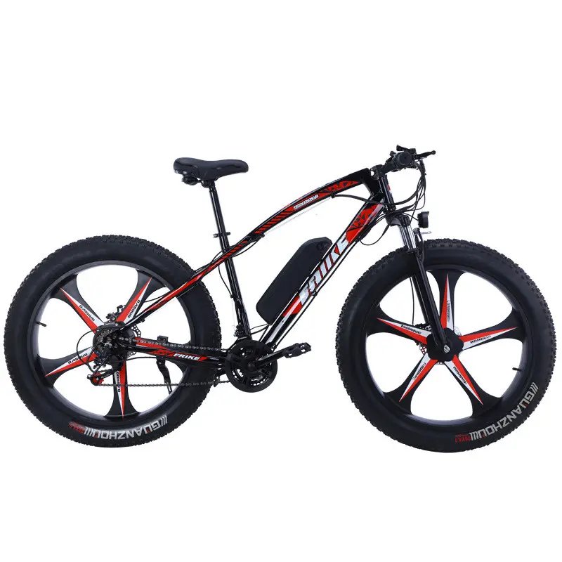 2024 Factory 1000w adult electric mountain bike 26" fat tyre 36V 48V 8AH 10AH 350W variable speed electric snow bike beach ebike