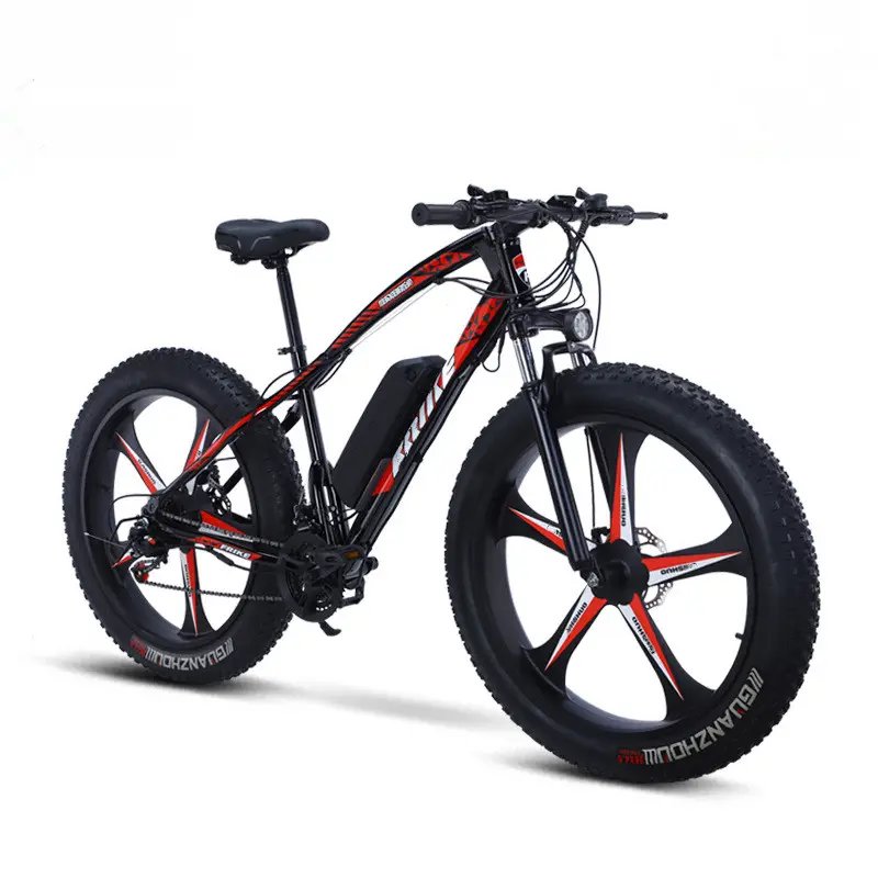 2024 Factory 1000w adult electric mountain bike 26" fat tyre 36V 48V 8AH 10AH 350W variable speed electric snow bike beach ebike