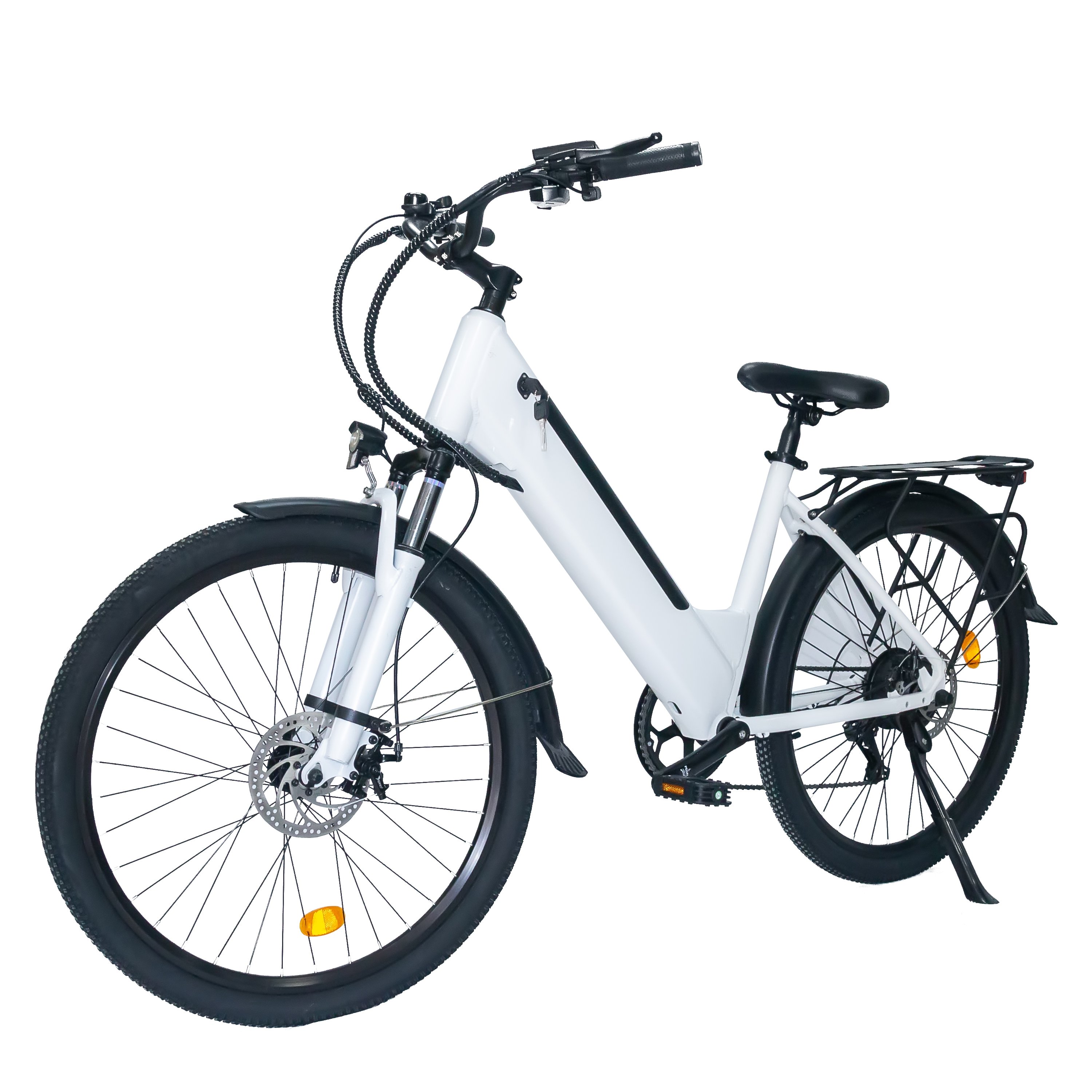 Electric city bike 26 inch swappable battery pedal assist electric road bike