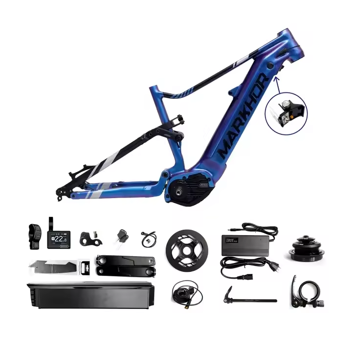 MARKHOR Factory Priced 27.5 Inch Full Suspension Aluminum Mountain Bike Frame with Lightweight Bafang Motor and Battery Box