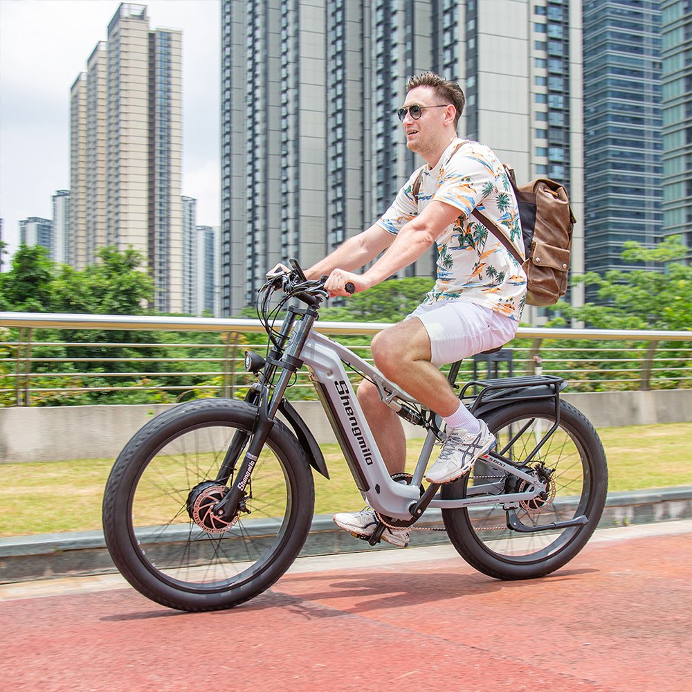 Top quality Shengmilo S600 electric city bike 48V 17.5AH brand battery electric bicycle dual motor 2000W shock suspension Ebike