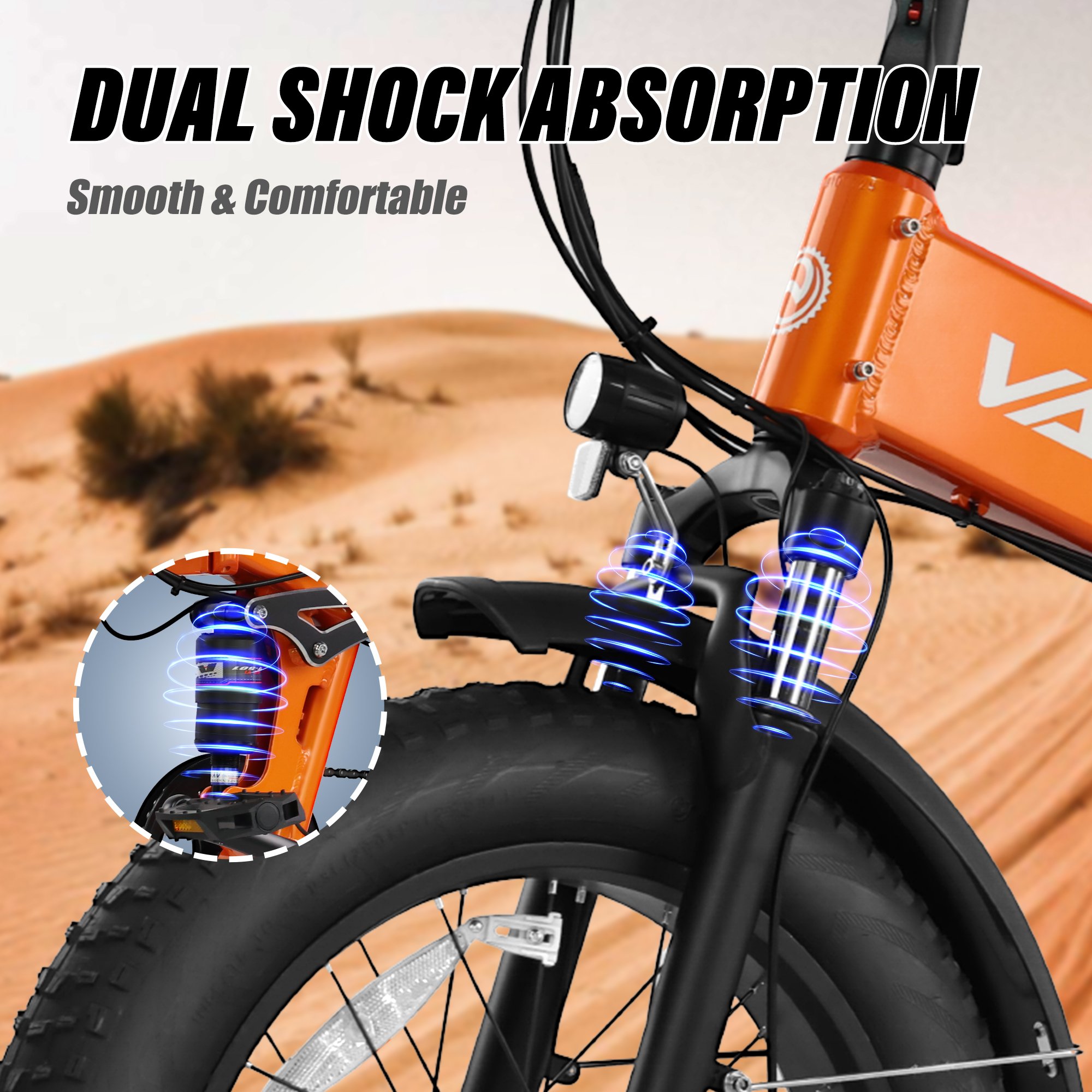 VARUN US Stock Warehouse Drop Shipping Daul Suspension Electric Foldable City Bike 48V 500W 13AH Ebike 20*4" Fat Tire E Bike