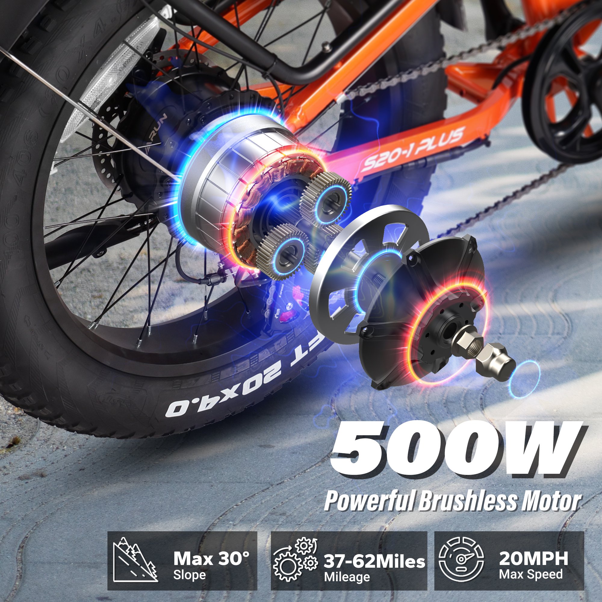 VARUN US Stock Warehouse Drop Shipping Daul Suspension Electric Foldable City Bike 48V 500W 13AH Ebike 20*4" Fat Tire E Bike