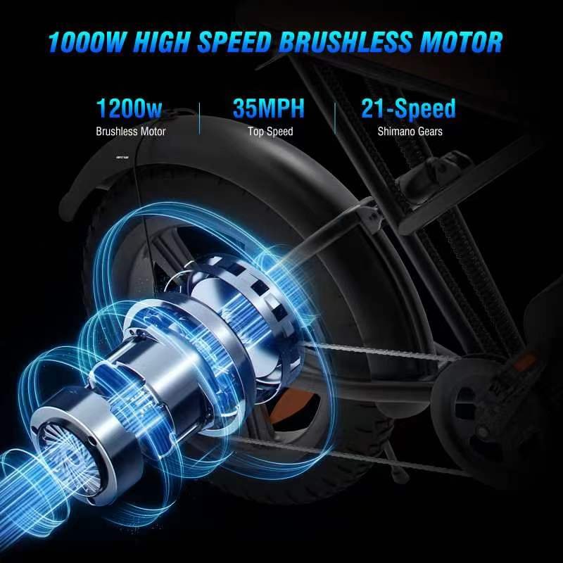 Good Quality Foldable E-bikes 1000W Motor Long Range 45-55KM electric bike two wheels adult Electric Mountain Bike
