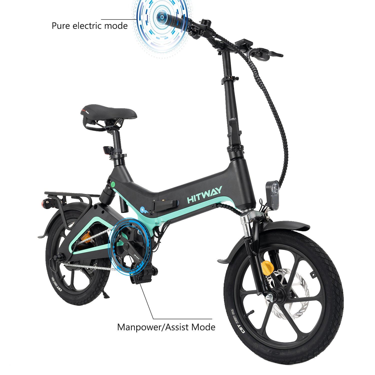 2024 USA Warehouse Stock Adult 16inch Ebike 250w Foldable Electric Bike Waterproof Electric City Bike