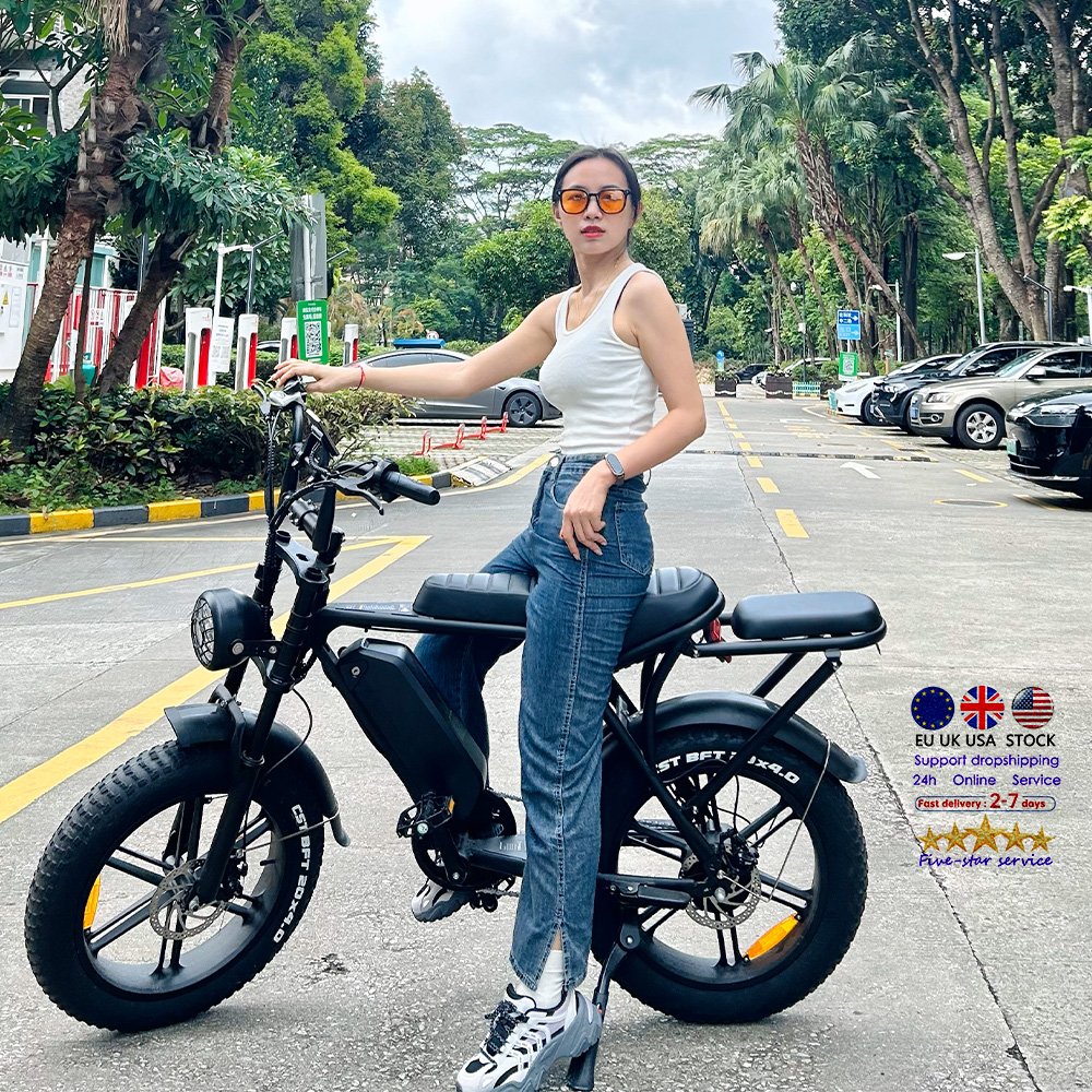 20 inch Electric Bicycle OUXI V8 fatbike 48v 250W/1000W two seat Electric Mountain Bike Eu warehouse E-bike electr bike
