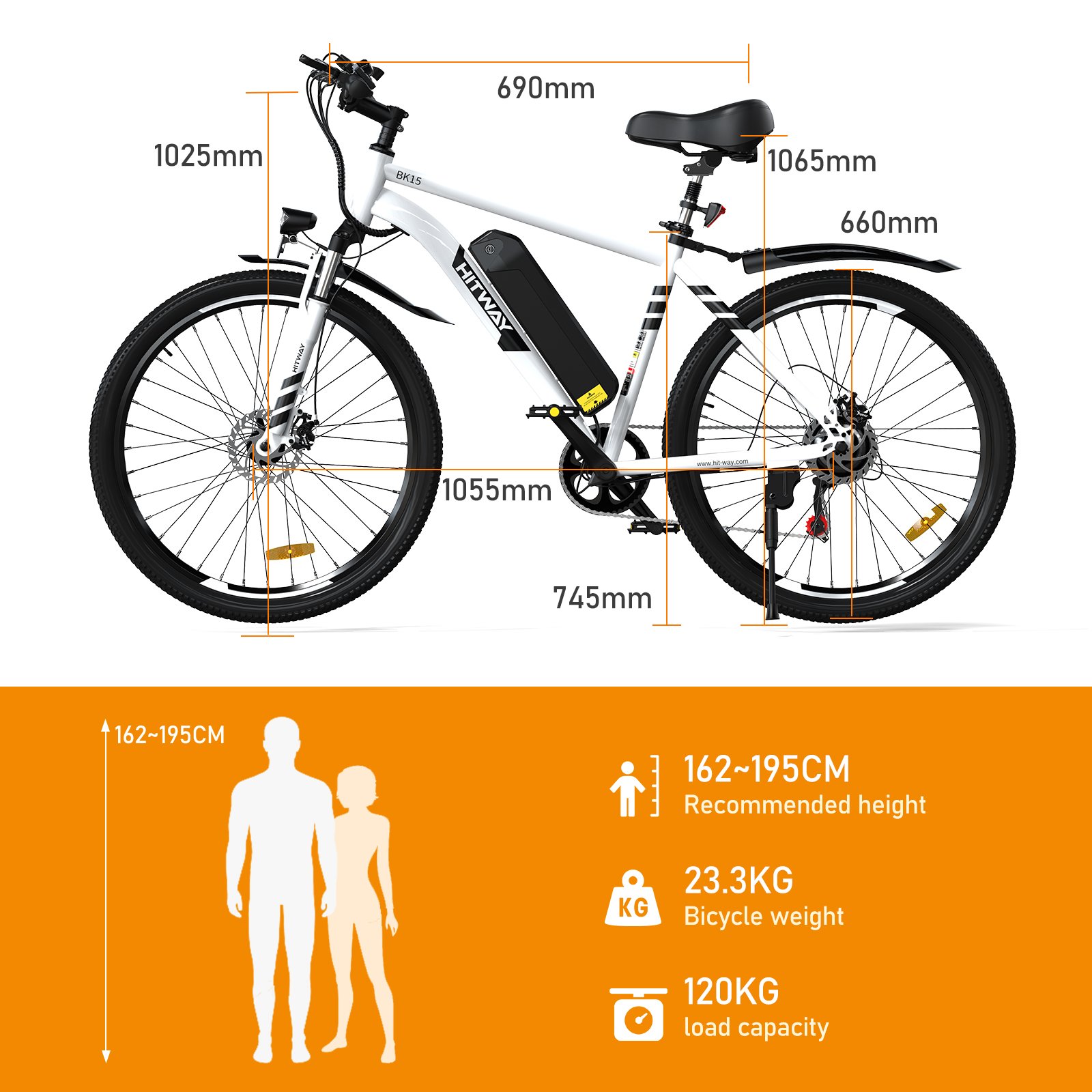 HITWAY EU UK Warehouse 36 V 15Ah Removable Battery 250 W E Bike 26 Inch Electric Road Bike Electric Bicycle