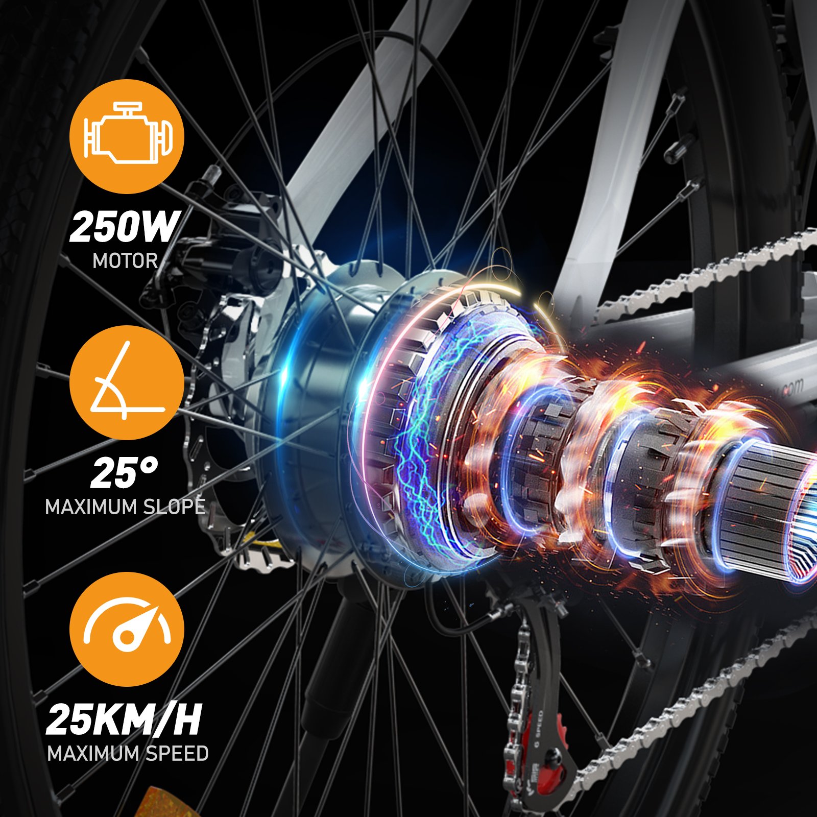 HITWAY EU UK Warehouse 36 V 15Ah Removable Battery 250 W E Bike 26 Inch Electric Road Bike Electric Bicycle