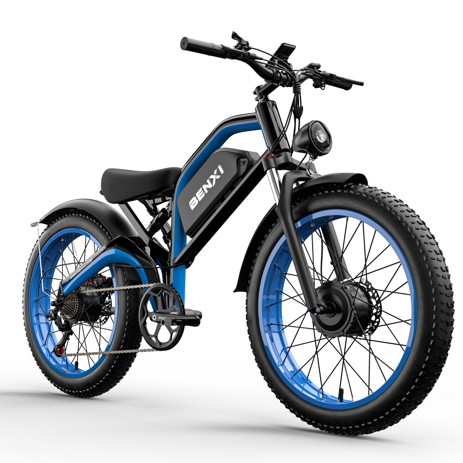 26-Inch Fat Tires 7 Speed Aluminum Alloy Frame Double Disc Brake Electric Mountain Bike for Adults
