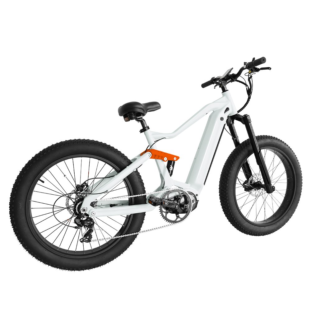 2024 STEAMOON Fat 48v 1000w E-bike Central Electric Dirt Bike Full Suspension Mid Drive Hunting Ebike Lithium Battery 11 Speed