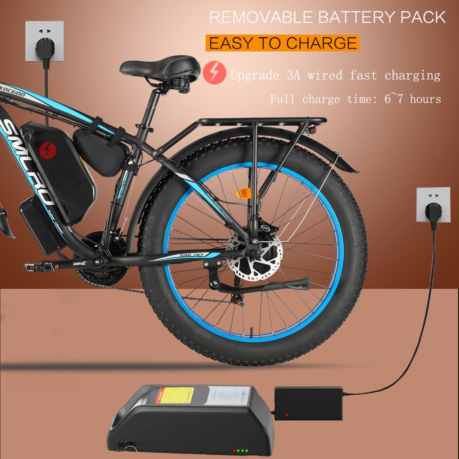 US Warehouse 26" Fat Tire Mountain E-Bike 2000W Dual Motors Electric Bicycle with 48V Voltage 22.4AH Capacity Reaches 35MPH