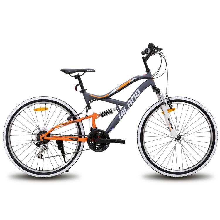 JOYKIE europe warehouse stock 26" aluminum alloy mtb down hill full suspension mountain bike with 21 speed