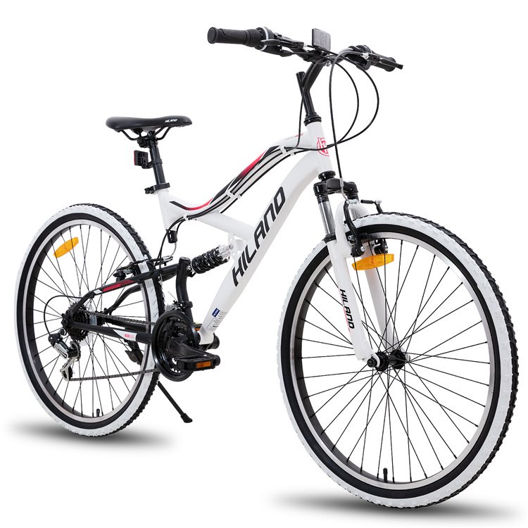 JOYKIE europe warehouse stock 26" aluminum alloy mtb down hill full suspension mountain bike with 21 speed