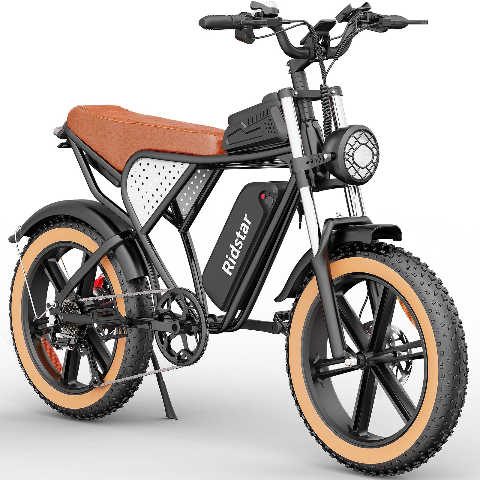 High-capacity Electric Bicycle Lithium Battery 48V Rear Hub Motor Brown Aluminum Alloy High Carbon Steel 5 -- 7 Hours 7 Speed